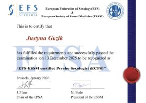 EFS-ESSM certified Psycho-Sexologist (ECPS)
